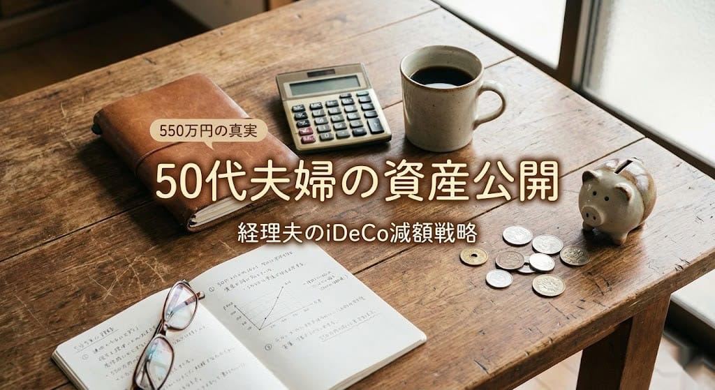 【資産公開】借金まみれの50代夫婦が保有する「550万円」の投資資産と、経理夫がiDeCoを減額した出口戦略を解説するアイキャッチ画像